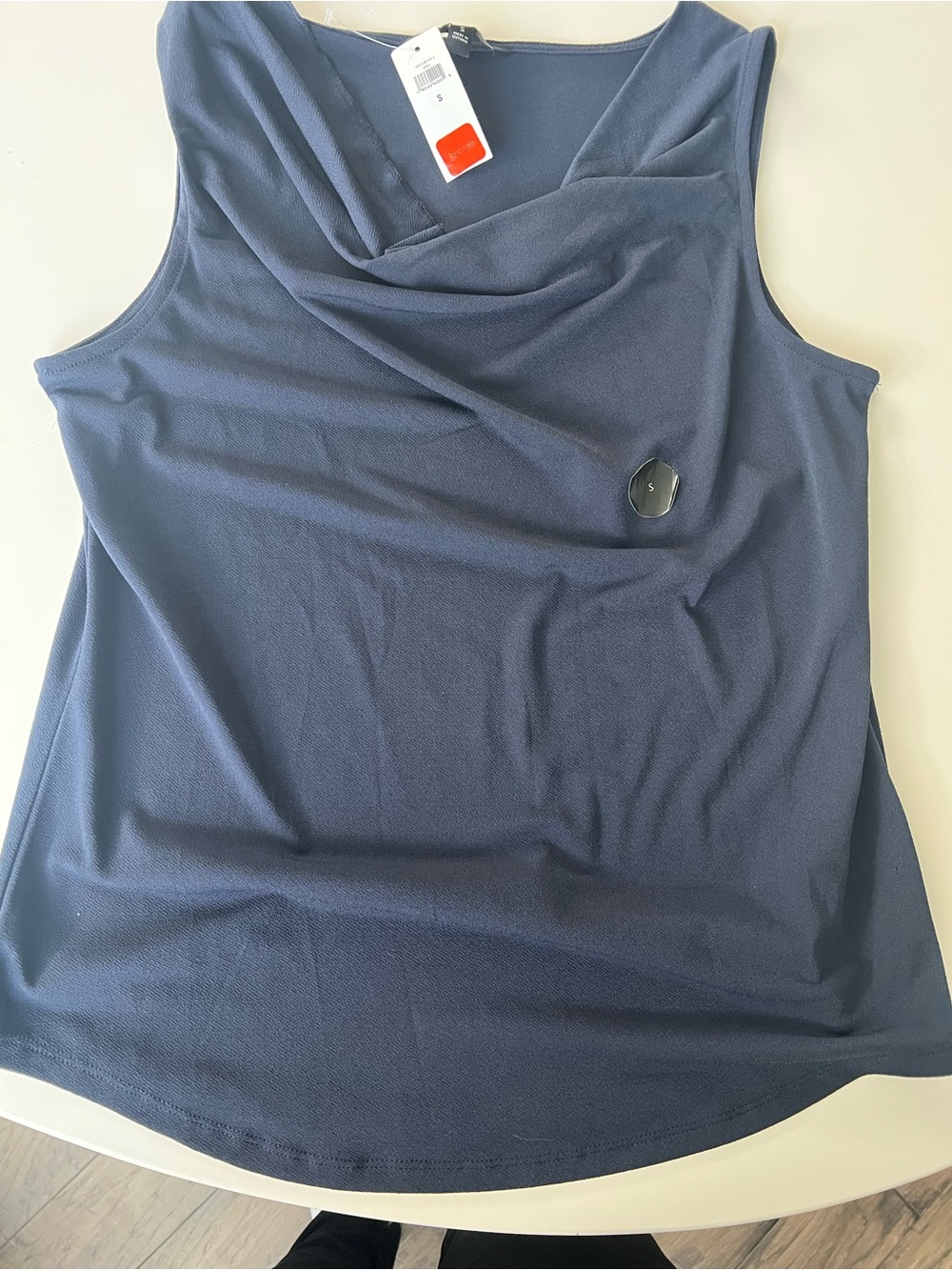 Banana Republic Navy Draped Neck Tank Top